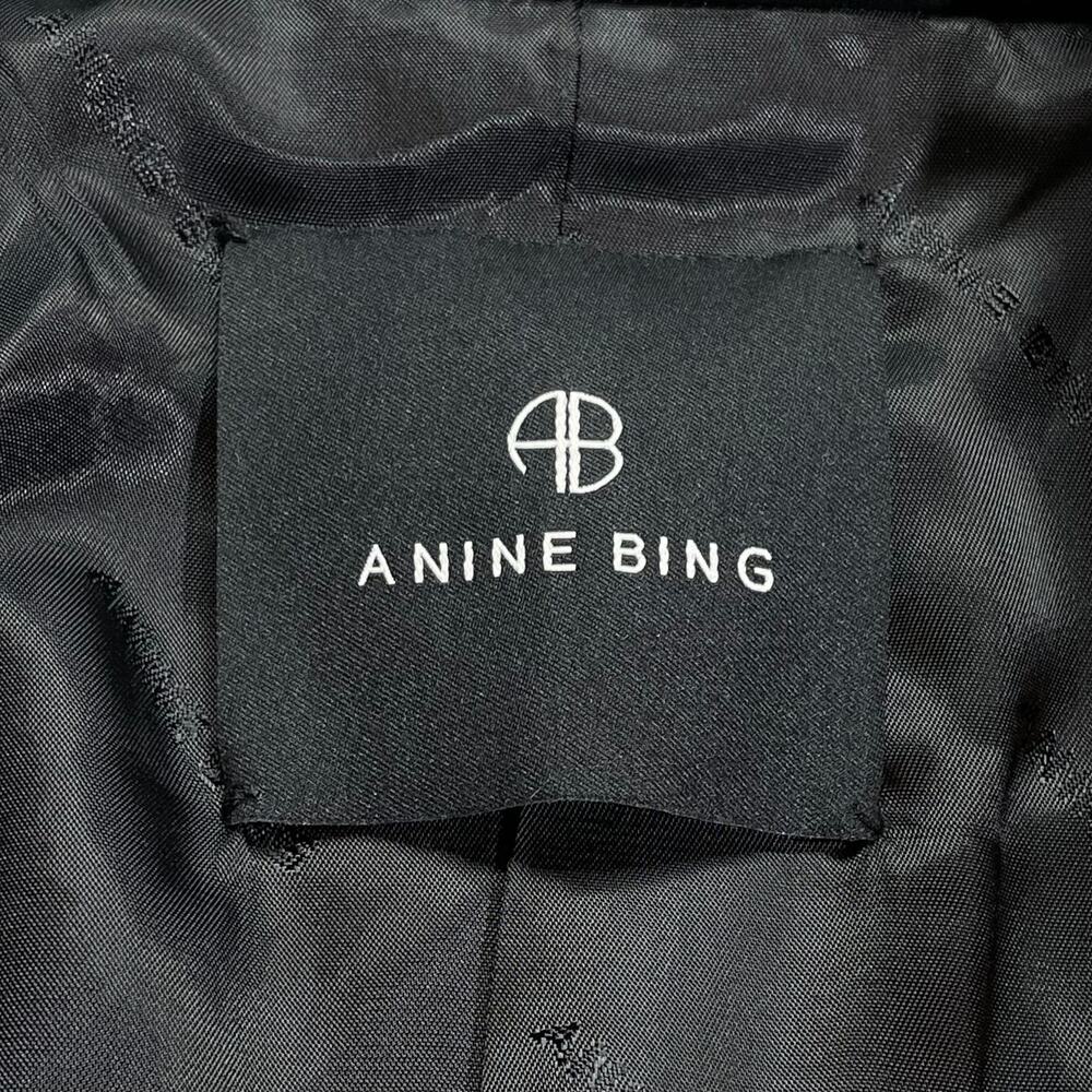 Anine Bing Black Faux Leather Oversized Blazer Small - Picture 5 of 7